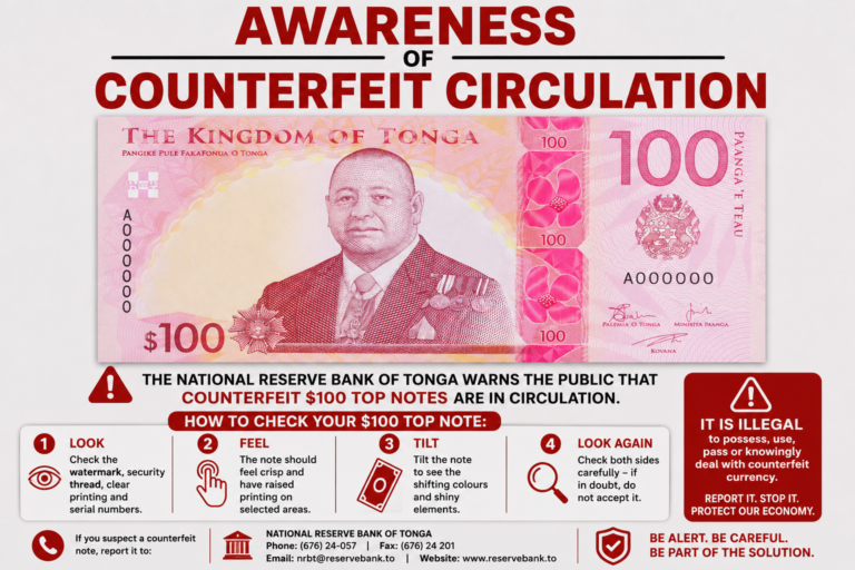 COUNTERFEIT $100 PA’ANGA BANKNOTES IN CIRCULATION
